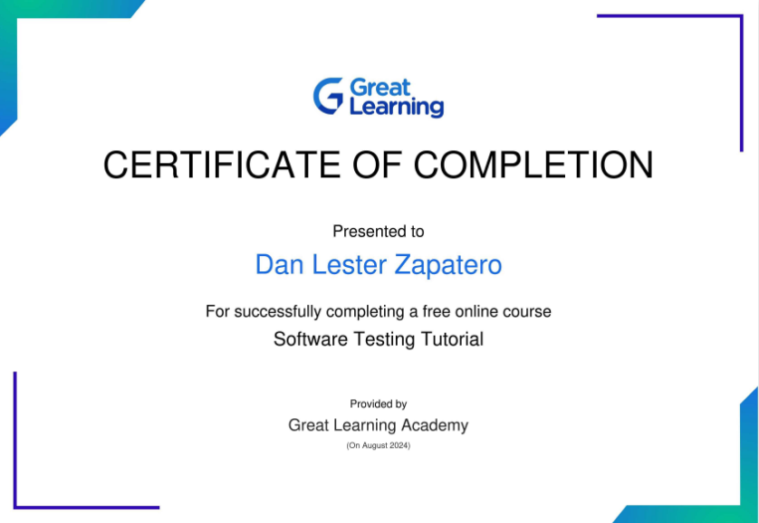 Software Testing Certificate